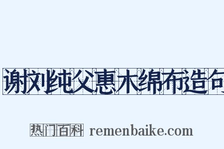 谢刘纯父惠木绵布造句是什么意思的图片